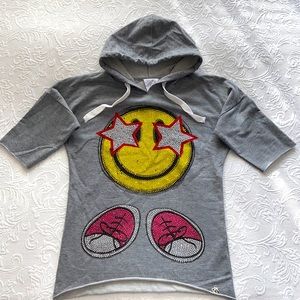 Miss Grant Sweatshirt hoodie Long Emoji 🤩 jeweled size 6 With Love back print